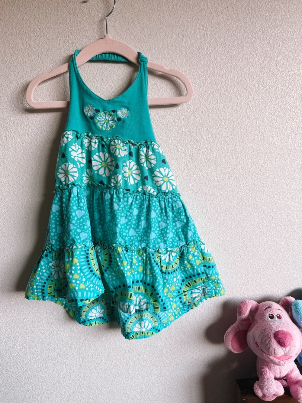 Sonoma Turquoise Floral Tiered Tank Dress for Kids